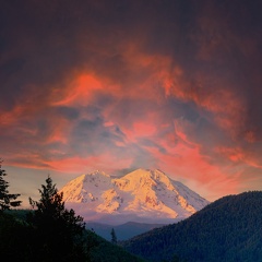 Mt. Rainier Sunset Sky
