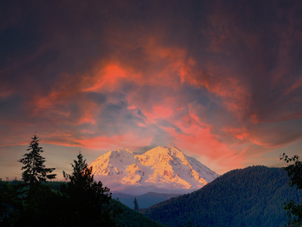 Mt. Rainier Sunset Sky